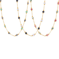 Layered Natural Stone Accent Necklace