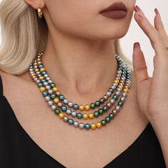 Multicolor Pearl-Look Bead Necklace