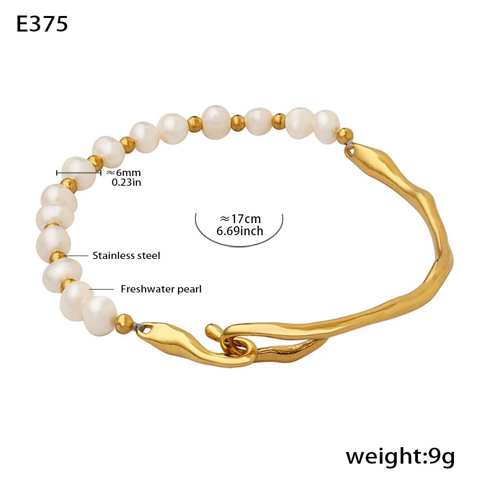 Freshwater Pearl Sculptural Chain Bracelet