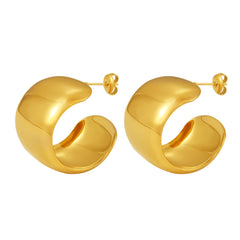 Sculptural Polished C-Hoop Earrings