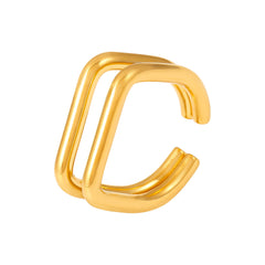 18K Gold-Plated Double U Open Ring