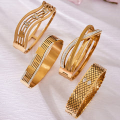 18K Gold-Plated Geometric Clasp Bracelets