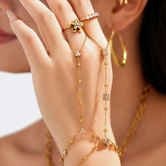 Cubic Zirconia Hand Chain Bracelets