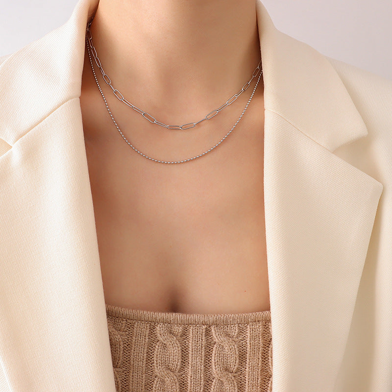 18K Gold-Plated Double-Layer Chain Necklace