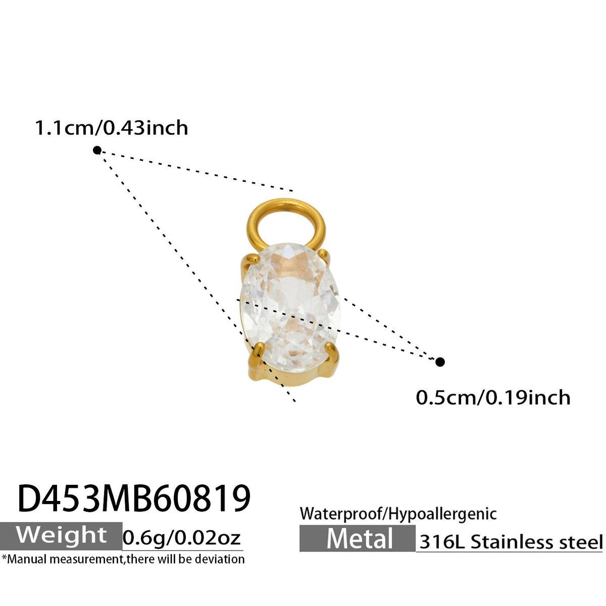 18K Gold-Plated Cubic Zirconia Pendant or Hoop Earrings