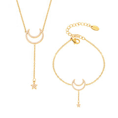 Crescent & Star Necklace, Bracelet or Separate Chain