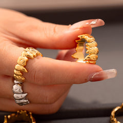 18K Gold-Plated Flame Detail Ring