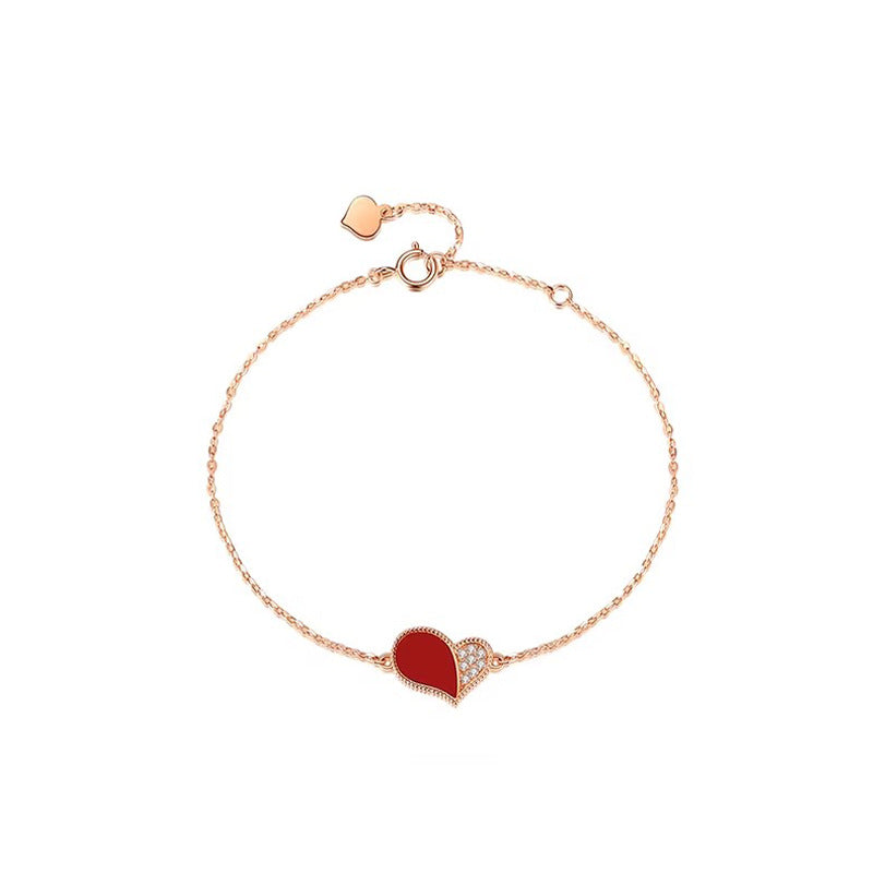 Marielle Red Agate Heart Bracelet