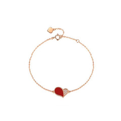 Marielle Red Agate Heart Bracelet