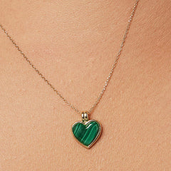 Daphne Malachite Heart Pendant Necklace