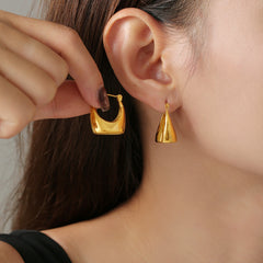 18K Gold-Plated Rounded Open-Hoop Earrings