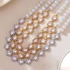18K Gold-Plated Shell Pearl-Look and Heart Necklace
