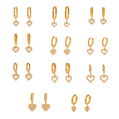 Gold-Tone Heart Charm Earring Designs