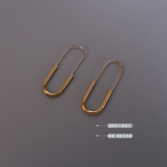18K Gold-Plated Elongated Paperclip Earrings