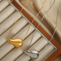 Sculptural Teardrop Pendant Necklace