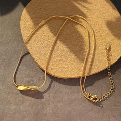 Twisted Bar Stainless Steel Pendant Necklace