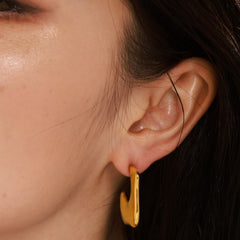18K Gold-Plated & Silver-Tone Folded Hoop Earrings