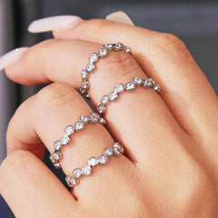 Cubic Zirconia Round-Accent Open Ring