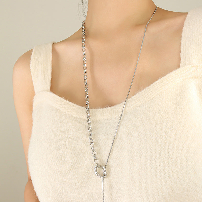 18K Gold-Plated Toggle Lariat Long Necklace