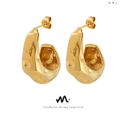 Sculptural Dimpled C-Hoop Earrings