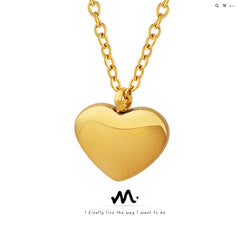 18K Gold-Plated Polished Heart Pendant Necklace