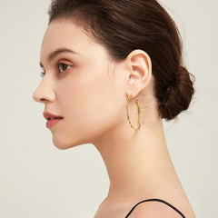 Nicolette Minimalist Bamboo Hoop Earrings
