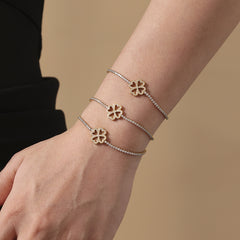 Cubic Zirconia Four-Petal Flower Jewelry