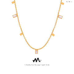 Rectangular Cubic Zirconia Accent Necklace