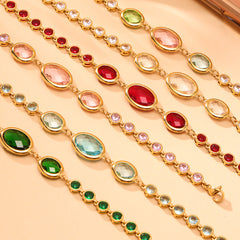 Faceted Stone Accent Anklet