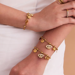 18K Gold-Plated Dog Charm Jewelry and Pendant Set