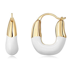 Marielle Vintage-Inspired Enamel Oval Stud Earrings