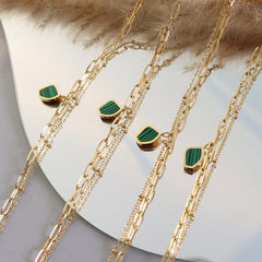 Green Acrylic Pendant Double Layer Bracelet