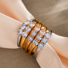 Cubic Zirconia Open Band Ring