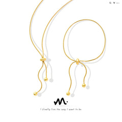 18K Gold-Plated Sliding Lariat Necklace or Bracelet
