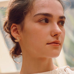 Daphne Vintage-Inspired Pavé Heart Stud Earrings