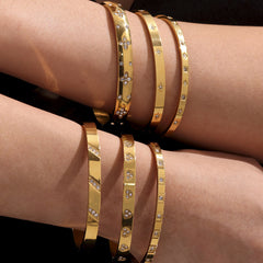 Geometric Cubic Zirconia Bangle Collection