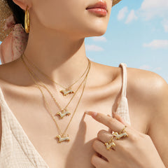 18K Gold-Plated Cubic Zirconia Dog Jewelry