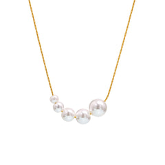 Pearl-Look Five Bead Necklace