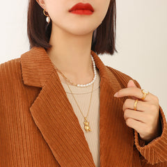 18K Gold-Plated Bear Pendant Necklace