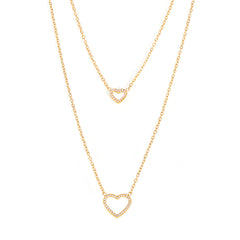 Layered Open Heart Necklace