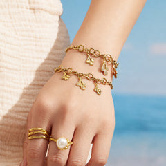 18K Gold-Plated Teardrop and Cross Jewelry