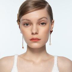 Marielle Asymmetric Pearl Heart Stud Earrings