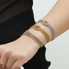 18K Gold-Plated Knotted Chain Bracelet