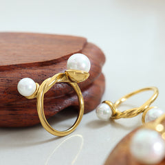 Twisted Pearl-Look Accent Ring