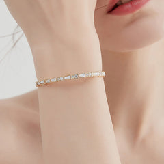 Daphne Vintage-Inspired Cat's-Eye Snake Bangle Bracelet