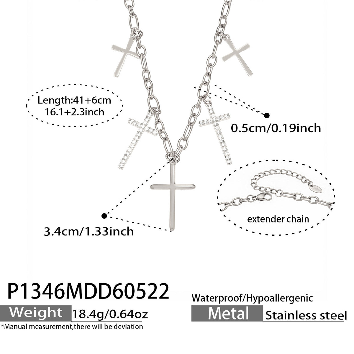 18K Gold-Plated & Silver-Tone Cross Layered Necklace