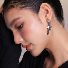Camille Pavé Star Drop Earrings