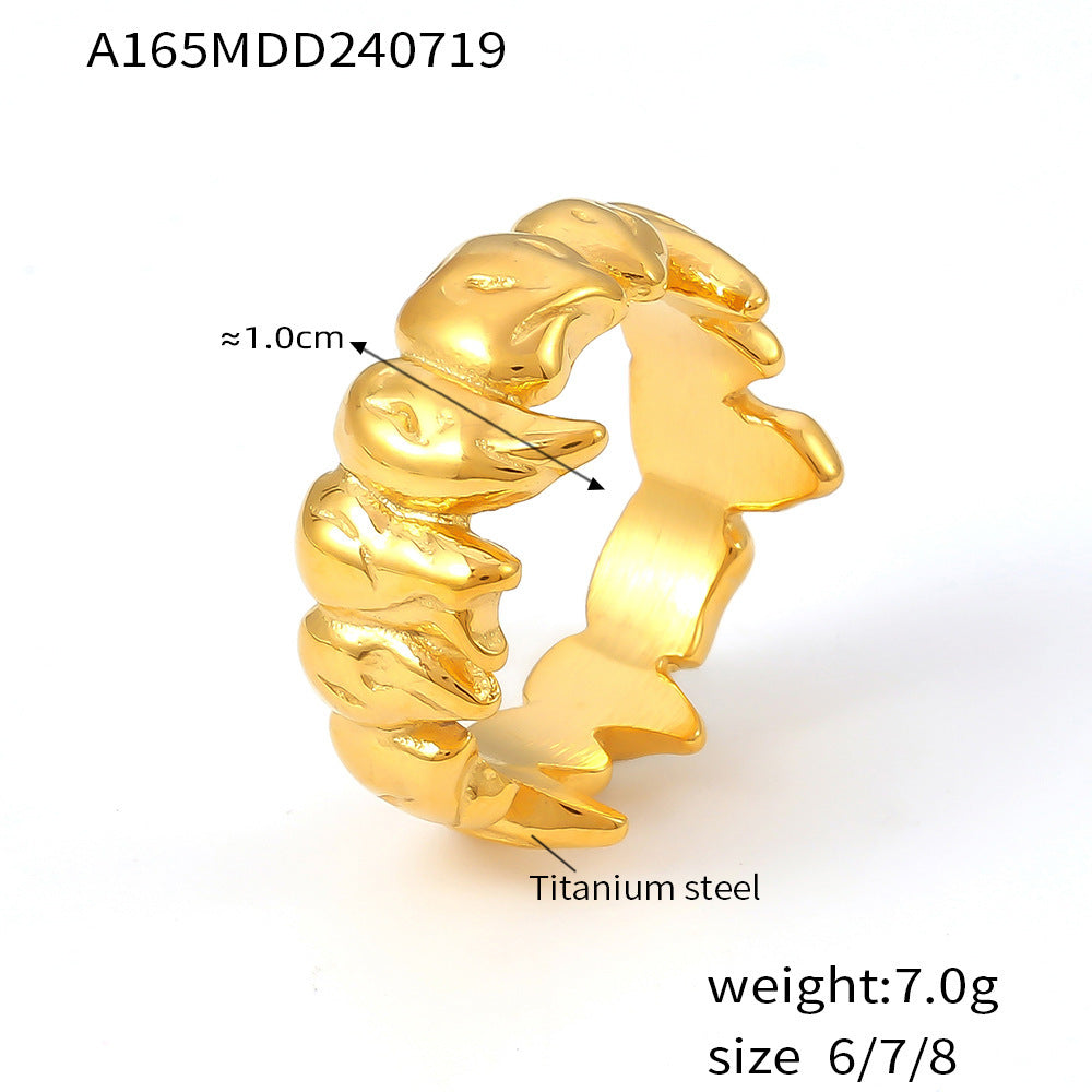 18K Gold-Plated Flame Detail Ring
