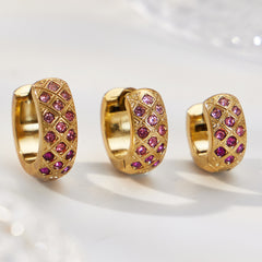 18K Gold-Plated Color Cubic Zirconia Hoop Designs
