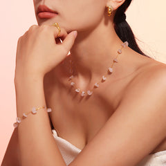 Natural Stone Chip Floral Necklace or Bracelet
